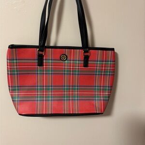 Red Plaid Tote Bag Kim Rogers